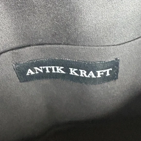 Antik Kraft Boho Beaded Fringe Black and Cream Crossbody Clutch - Picture 7 of 10